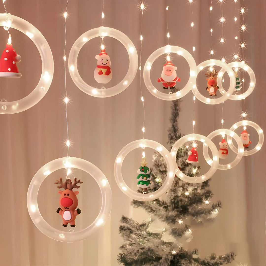 ✨ PROMO ✨ Cascada Brillante Luces LED Figuras Navideñas.✨
