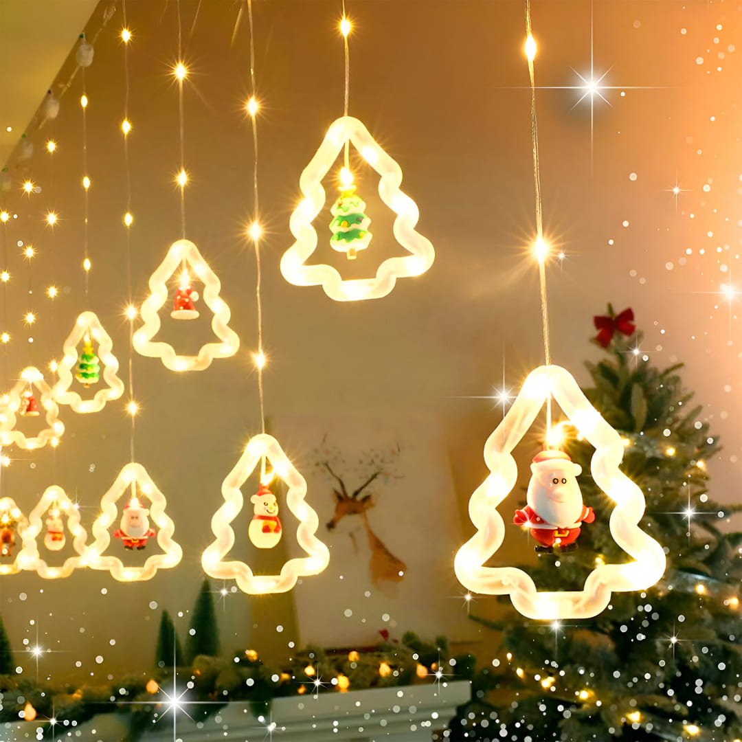 ✨ PROMO ✨ Cascada Brillante Luces LED Figuras Navideñas.✨