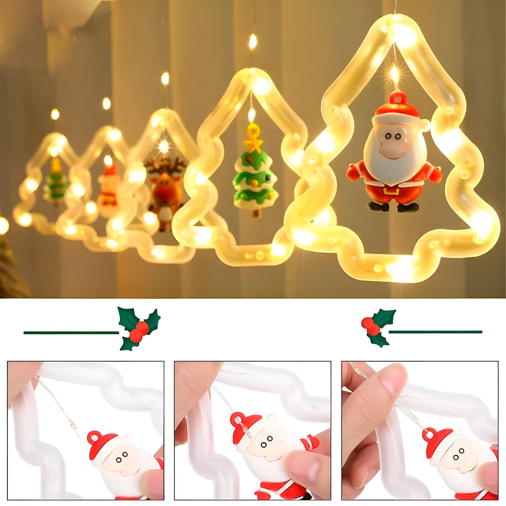 ✨ PROMO ✨ Cascada Brillante Luces LED Figuras Navideñas.✨