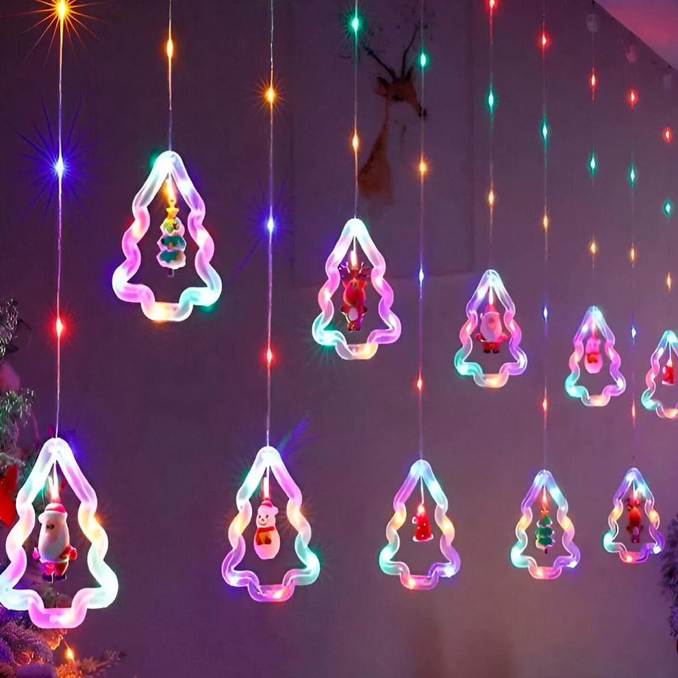 ✨ PROMO ✨ Cascada Brillante Luces LED Figuras Navideñas.✨