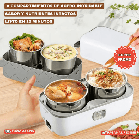 HEATBOX® VAPOR: Lonchera Eléctrica Portátil para Calentar Rápido y Comer Mejor
