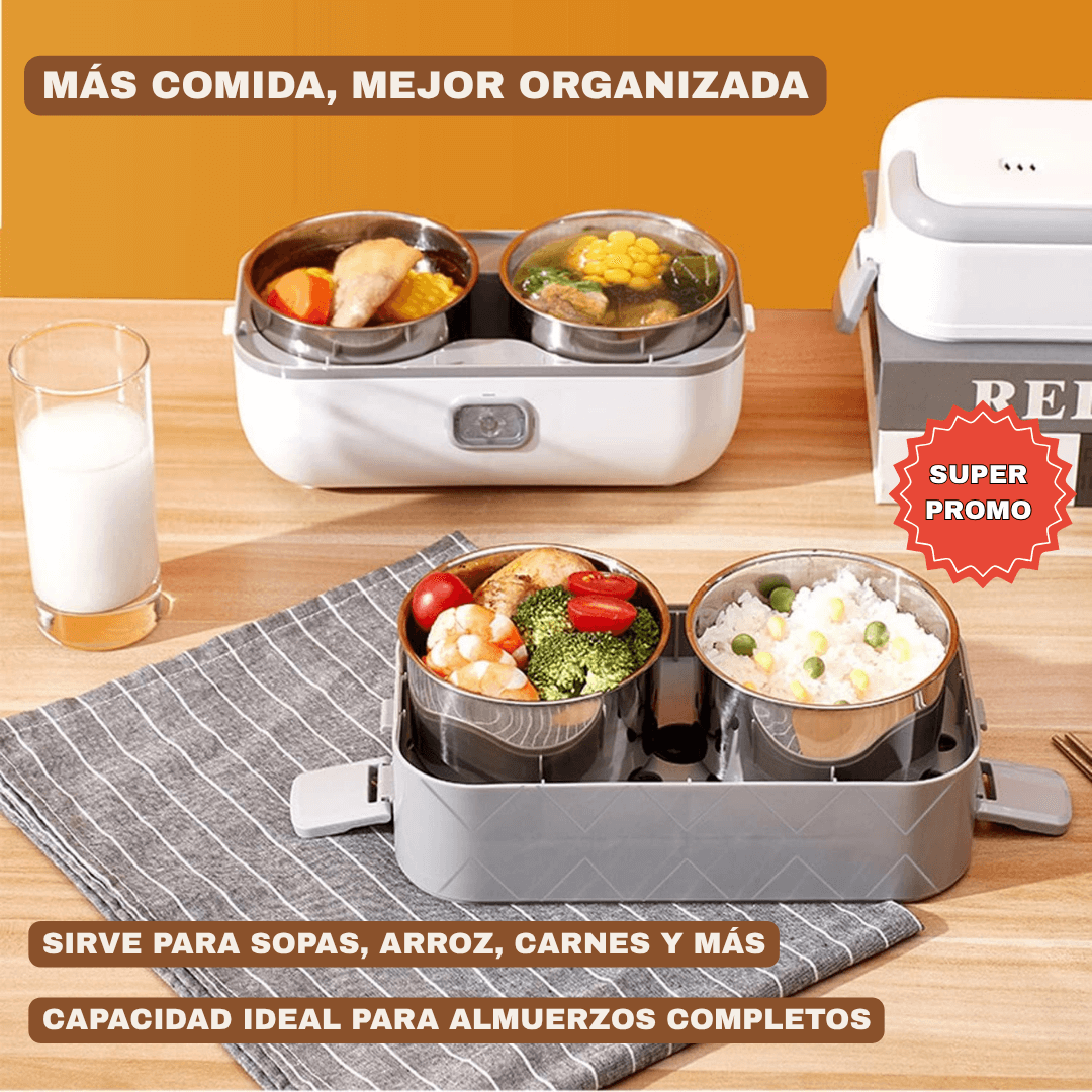 HEATBOX® VAPOR: Lonchera Eléctrica Portátil para Calentar Rápido y Comer Mejor