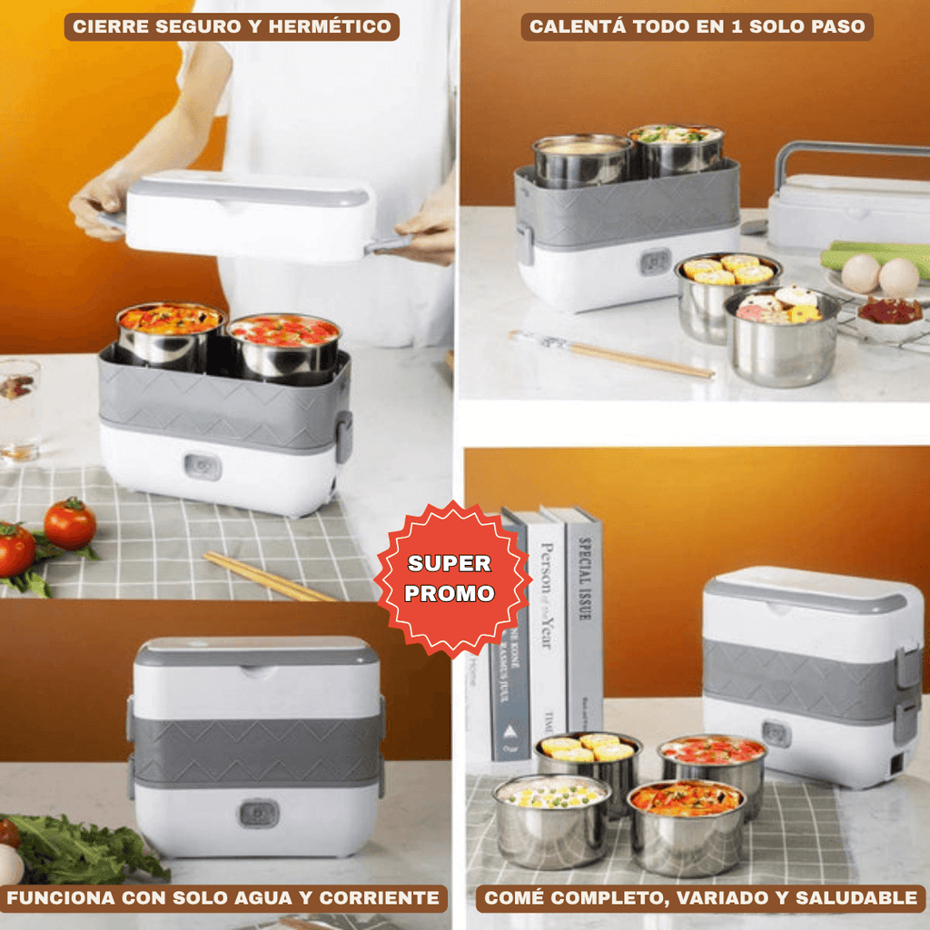 HEATBOX® VAPOR: Lonchera Eléctrica Portátil para Calentar Rápido y Comer Mejor
