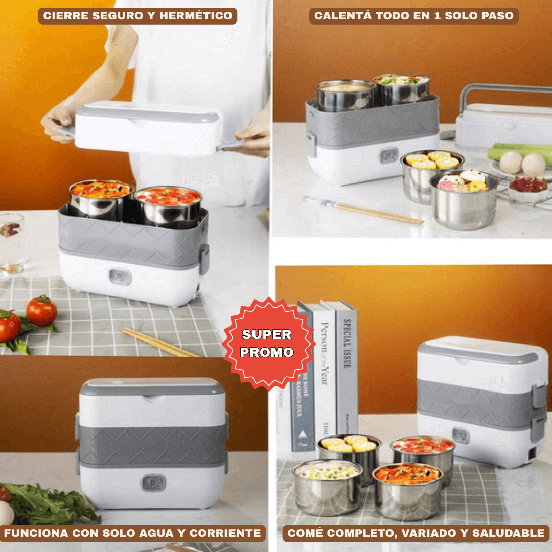 HEATBOX® VAPOR: Lonchera Eléctrica Portátil para Calentar Rápido y Comer Mejor