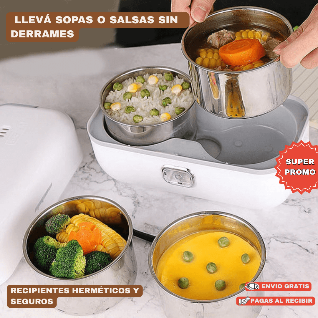 HEATBOX® VAPOR: Lonchera Eléctrica Portátil para Calentar Rápido y Comer Mejor