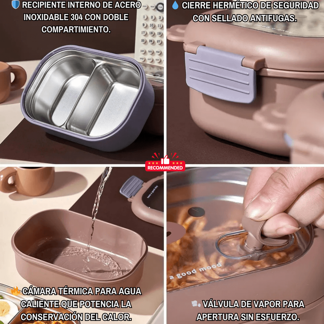 BearLunch™: LUNCHERA TÉRMICA DE ACERO COMIDA CALIENTE Y FRESCA EN CUALQUIER LUGAR