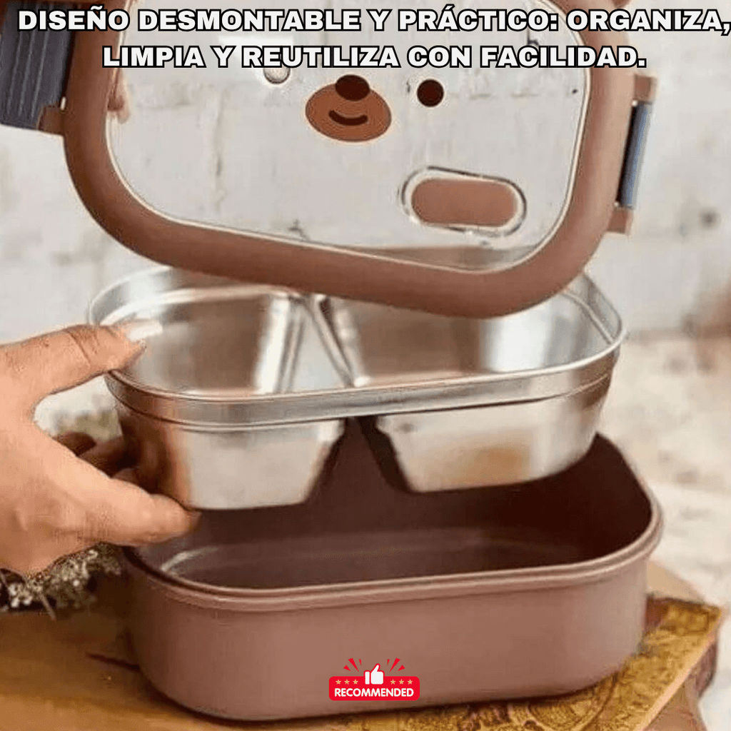 BearLunch™: LUNCHERA TÉRMICA DE ACERO COMIDA CALIENTE Y FRESCA EN CUALQUIER LUGAR