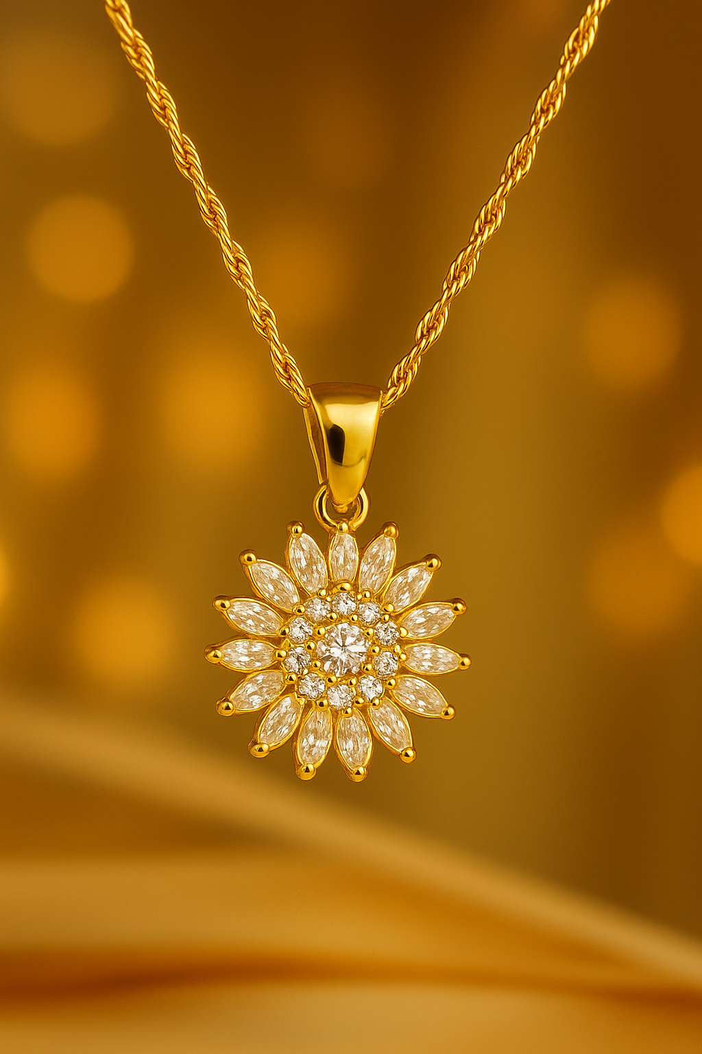 🌻COLLAR GIRASOL GIRATORIO + CAJA LUJO🌻