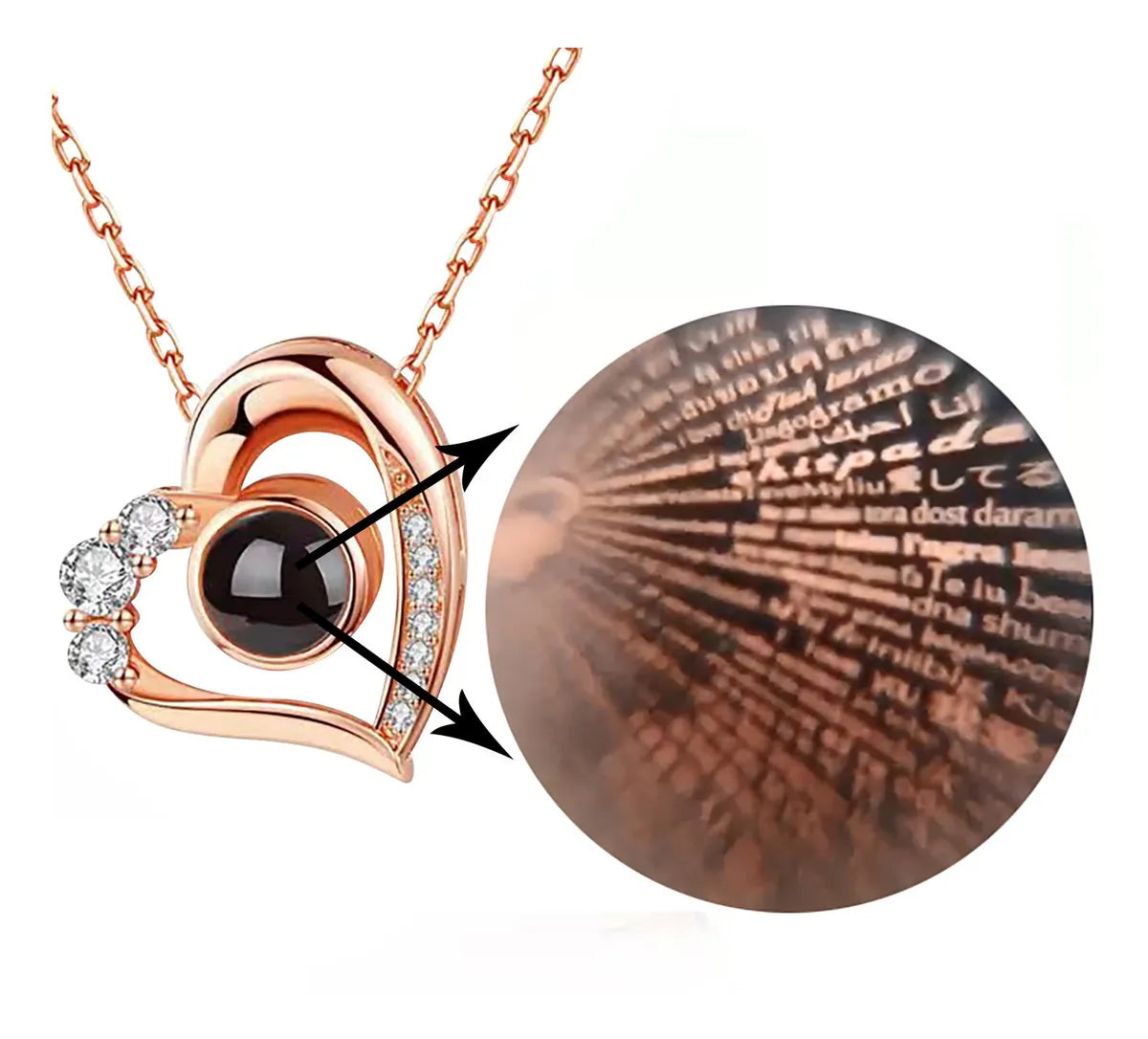 📿 COLLAR CORAZÓN TE AMO 100 IDIOMAS+CAJA REGALO💖