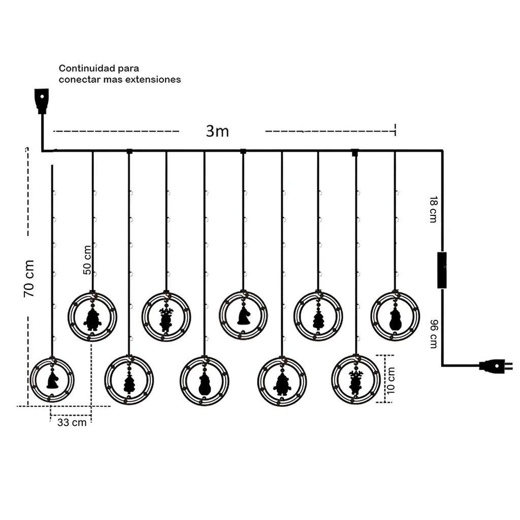 ✨CASCADA DE AROS LED NAVIDAD.✨