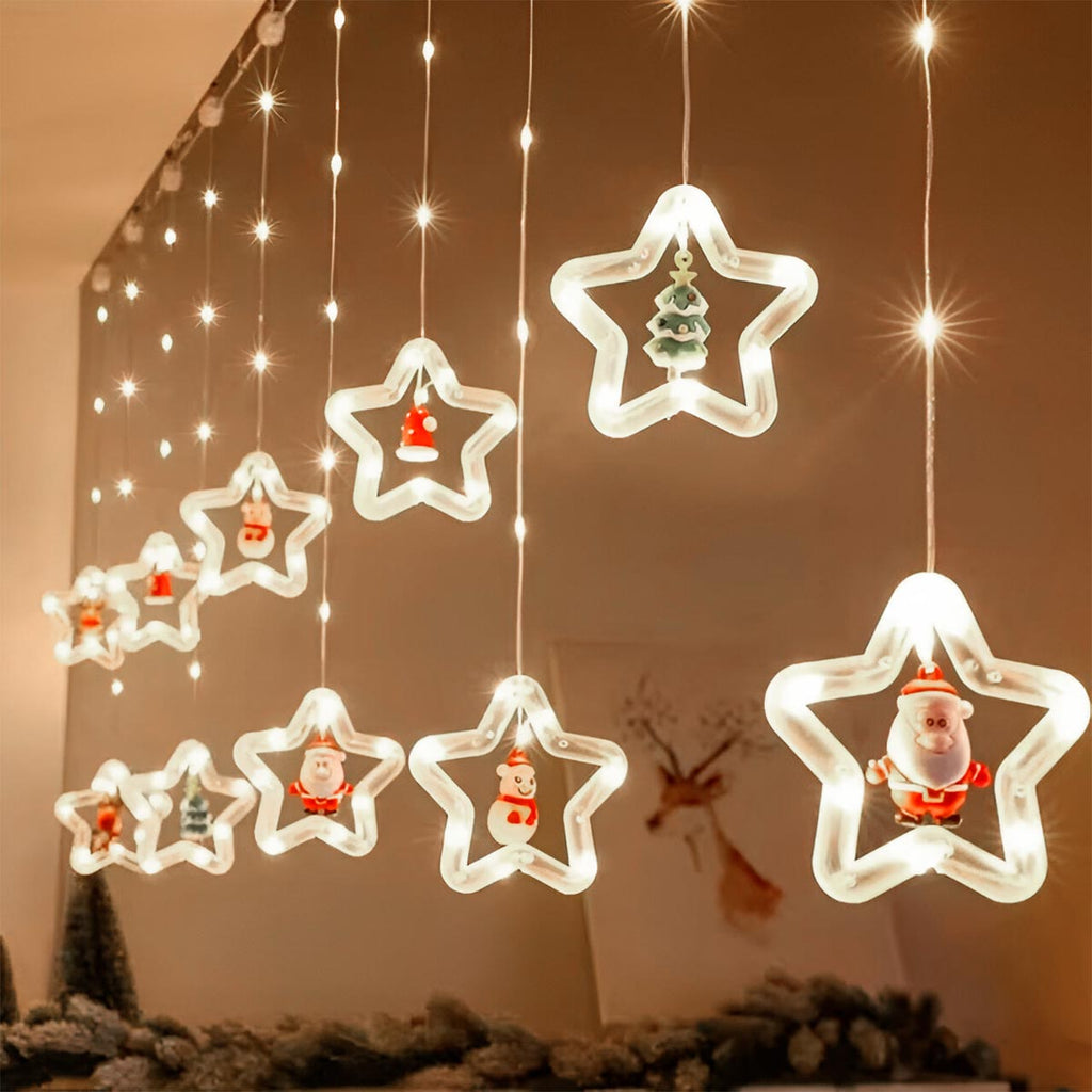 ✨ PROMO ✨ CASCADA BRILLANTE ESTRELLAS NAVIDEÑAS LUCES LED✨