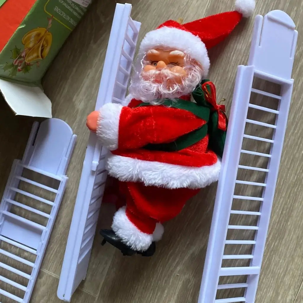 Papai Noel Sobe Escada Musical Decoração de Natal
