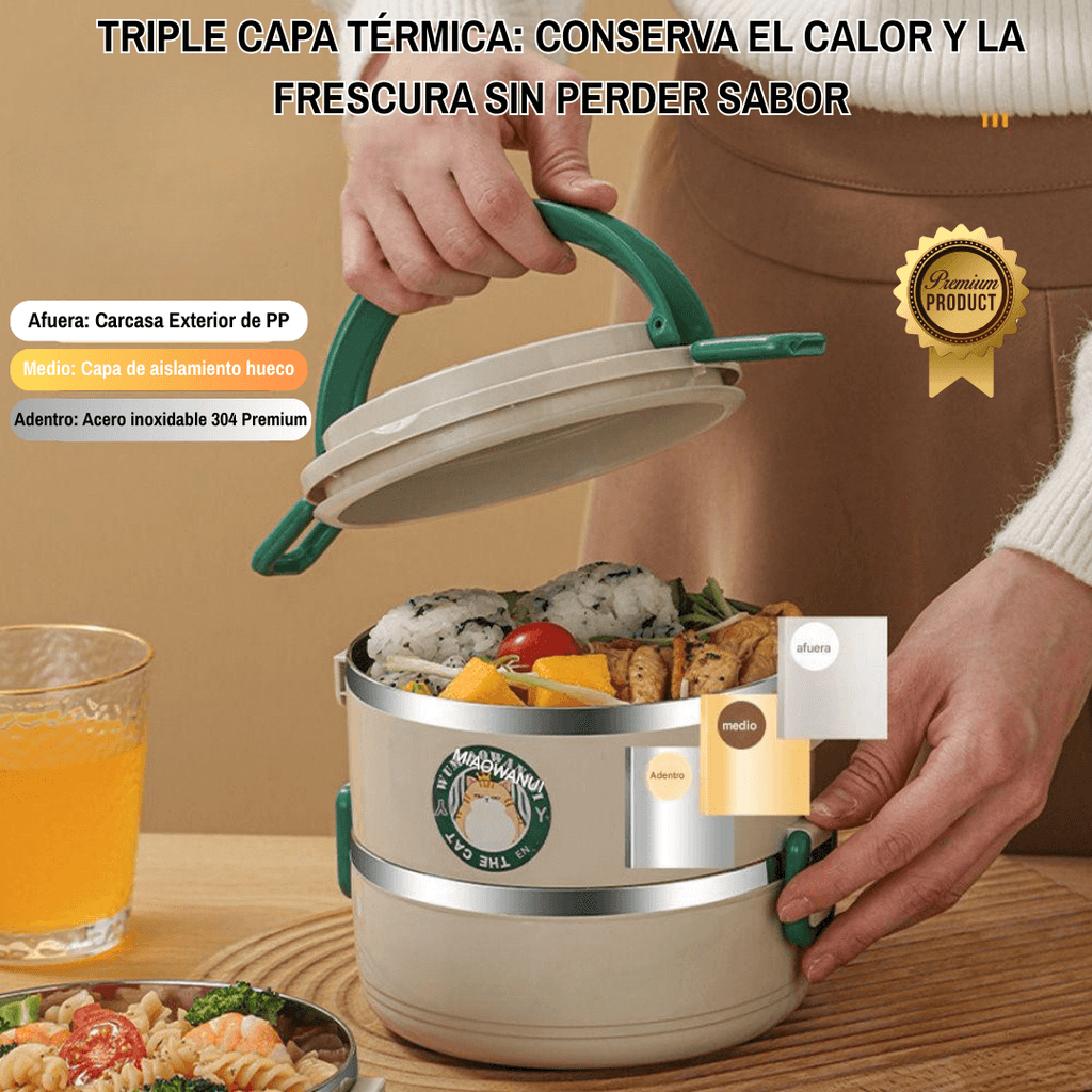 PACK DOBLE: 2 PORTA COMIDAS TÉRMICOS COMIDA CALIENTE & FRESCA + ENVÍO ¡GRATIS!