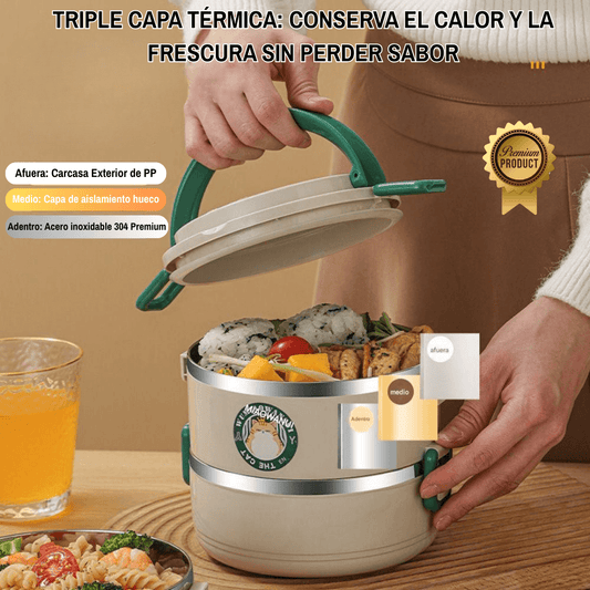 PACK DOBLE: 2 PORTA COMIDAS TÉRMICOS COMIDA CALIENTE & FRESCA + ENVÍO ¡GRATIS!