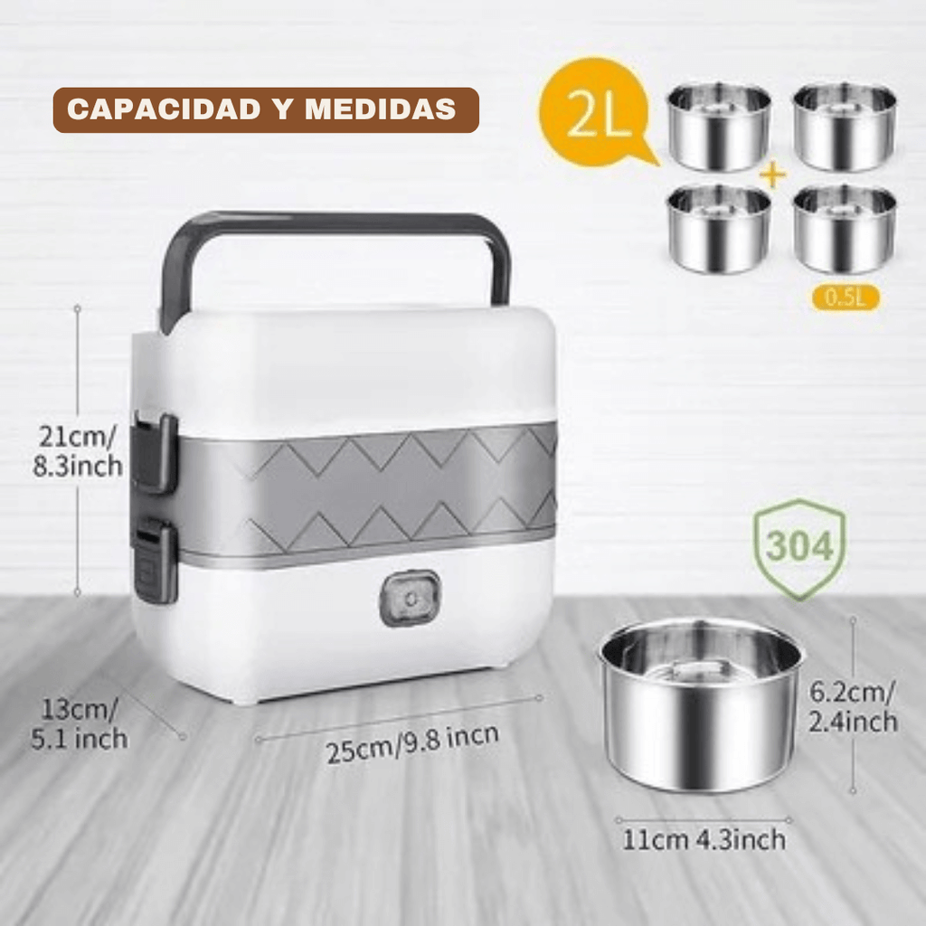 HEATBOX® VAPOR: Lonchera Eléctrica Portátil para Calentar Rápido y Comer Mejor